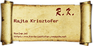 Rajta Krisztofer névjegykártya